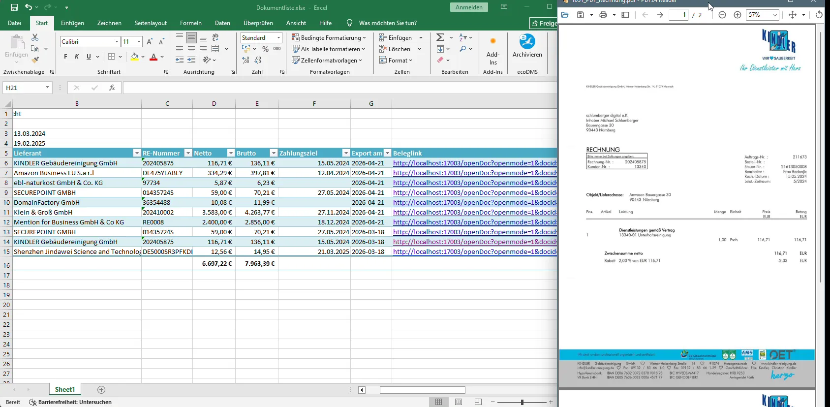 Listen für Excel erstellen
